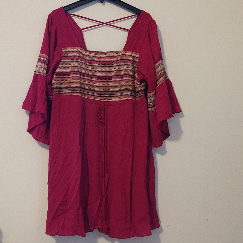 Umgee Pink Dress. Boho. 1XL